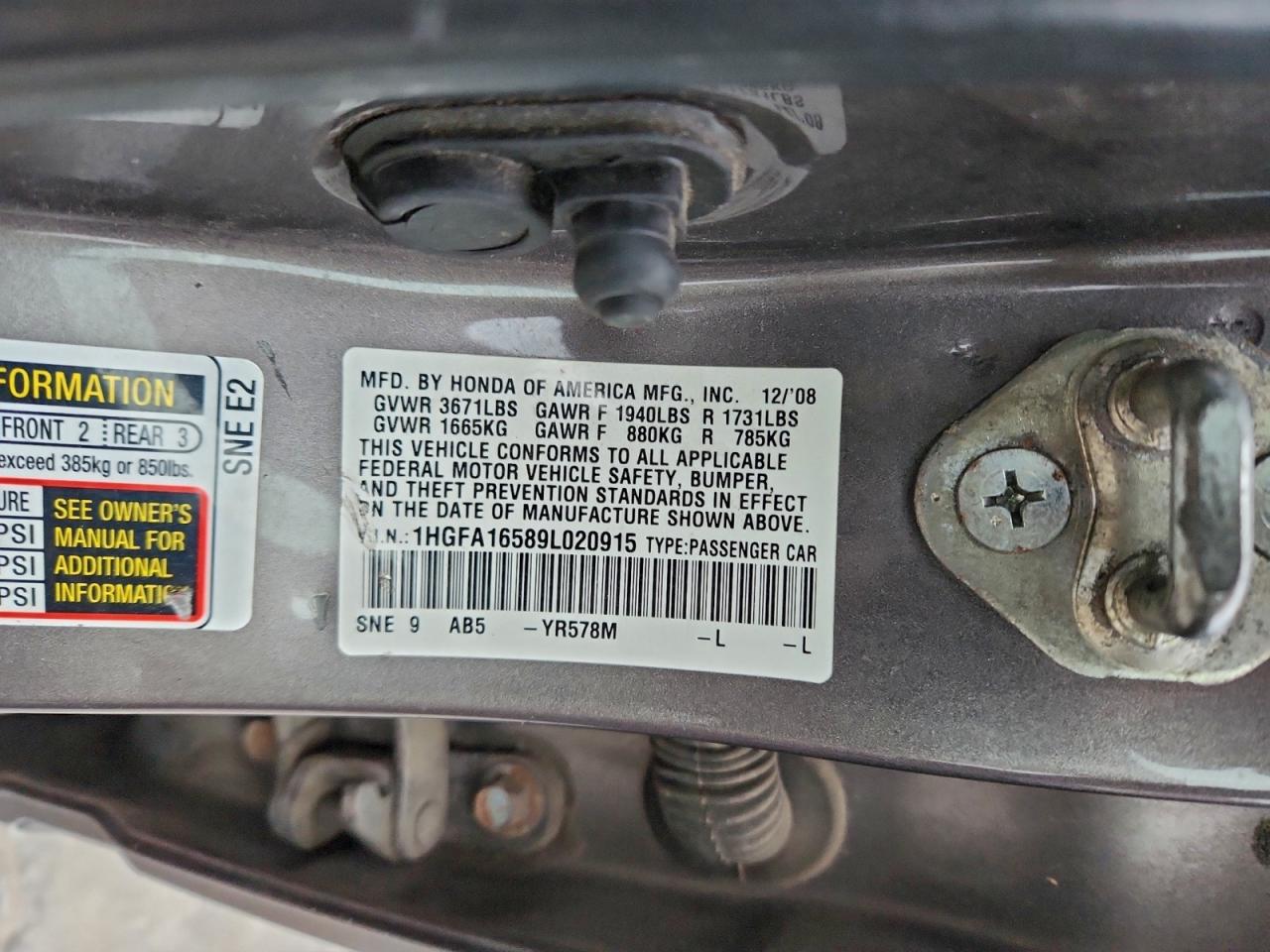 2009 HONDA CIVIC LX photo 12