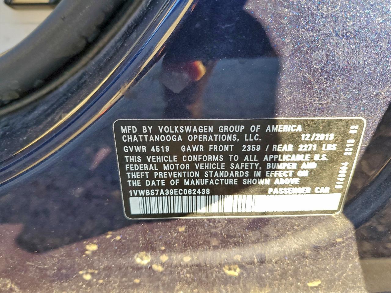 2014 VOLKSWAGEN PASSAT SE photo 12
