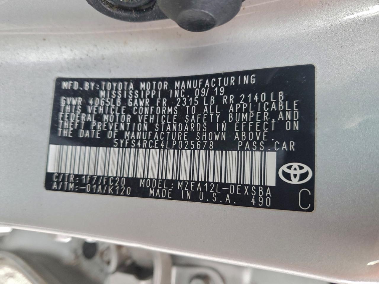 2020 TOYOTA COROLLA SE photo 13