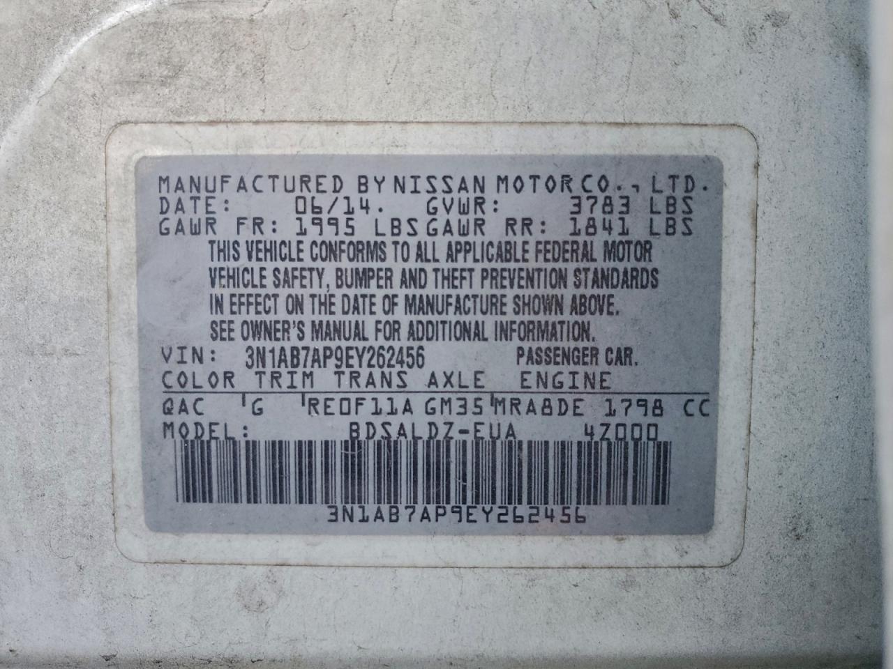 2014 NISSAN SENTRA S photo 12