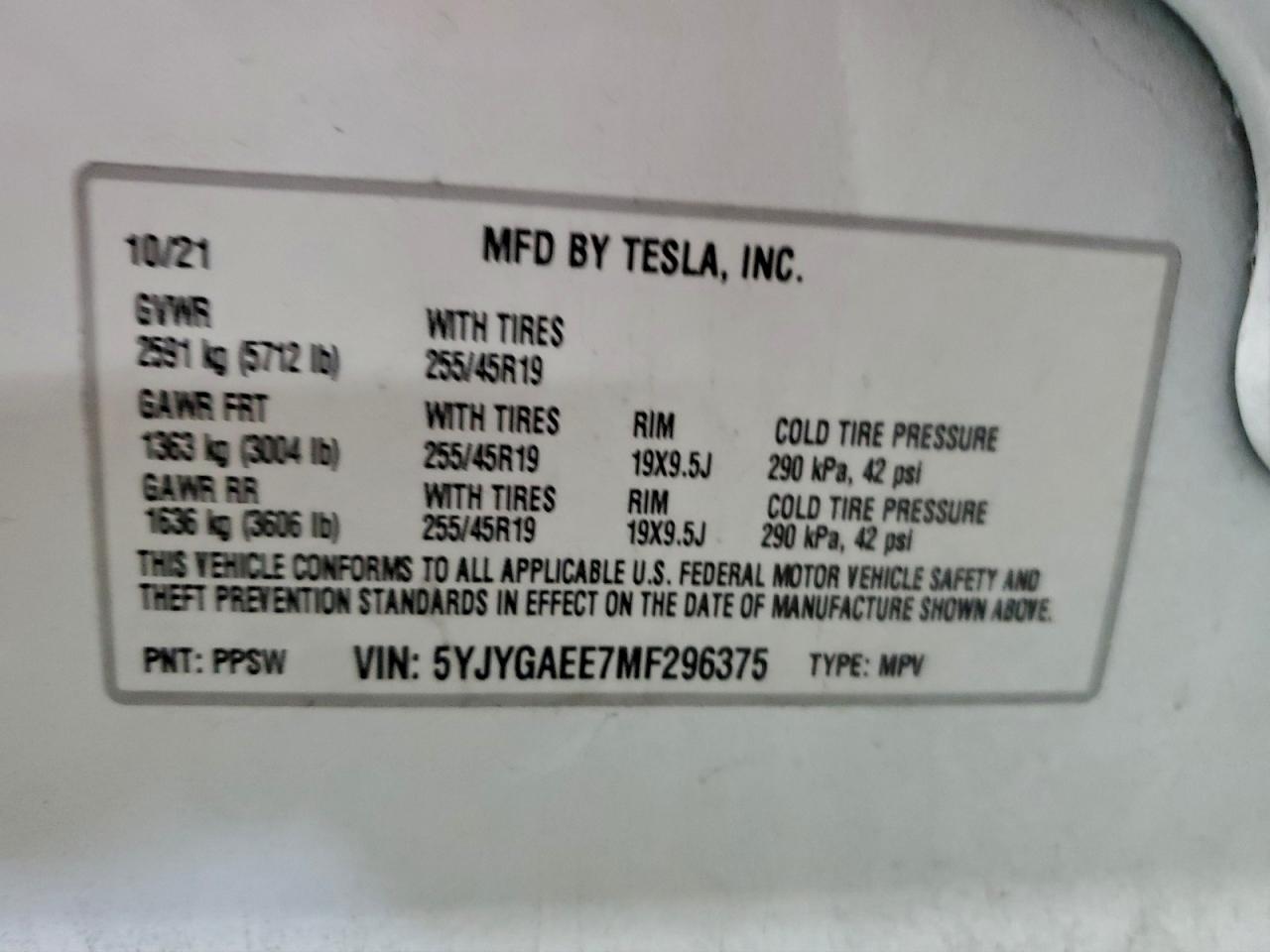 2021 TESLA MODEL Y photo 13