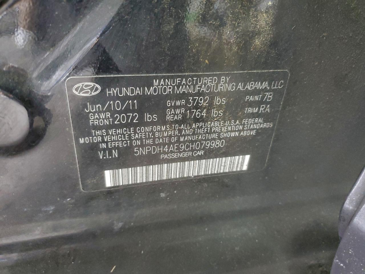 2012 HYUNDAI ELANTRA GLS photo 12