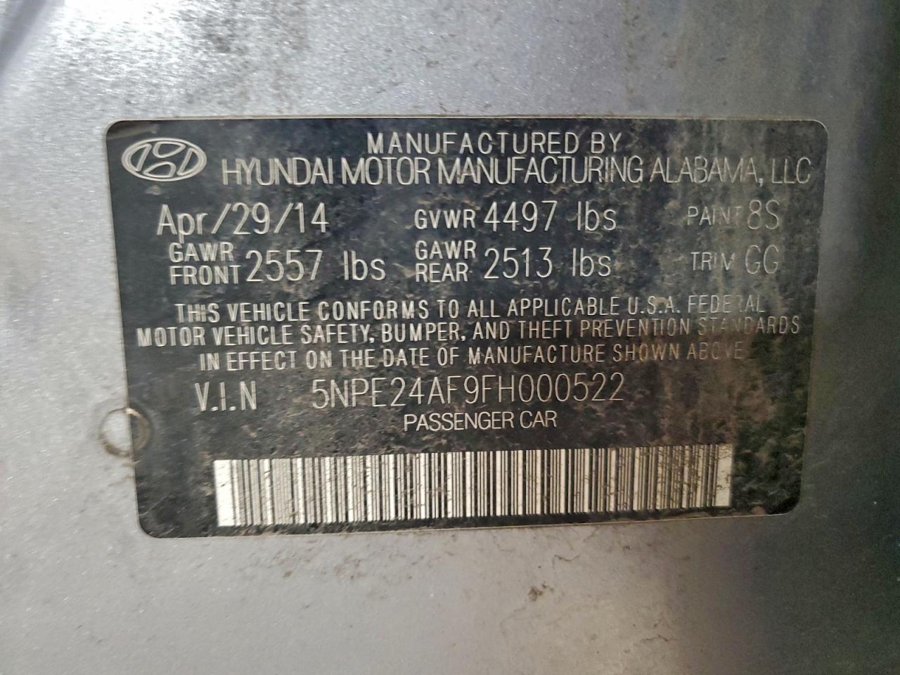 2015 HYUNDAI SONATA SE photo 12