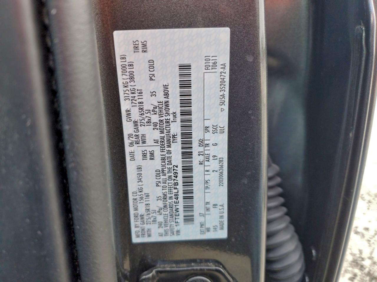 2020 FORD F150 SUPERCREW photo 12