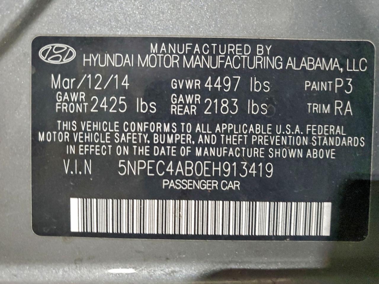 2014 HYUNDAI SONATA SE photo 12