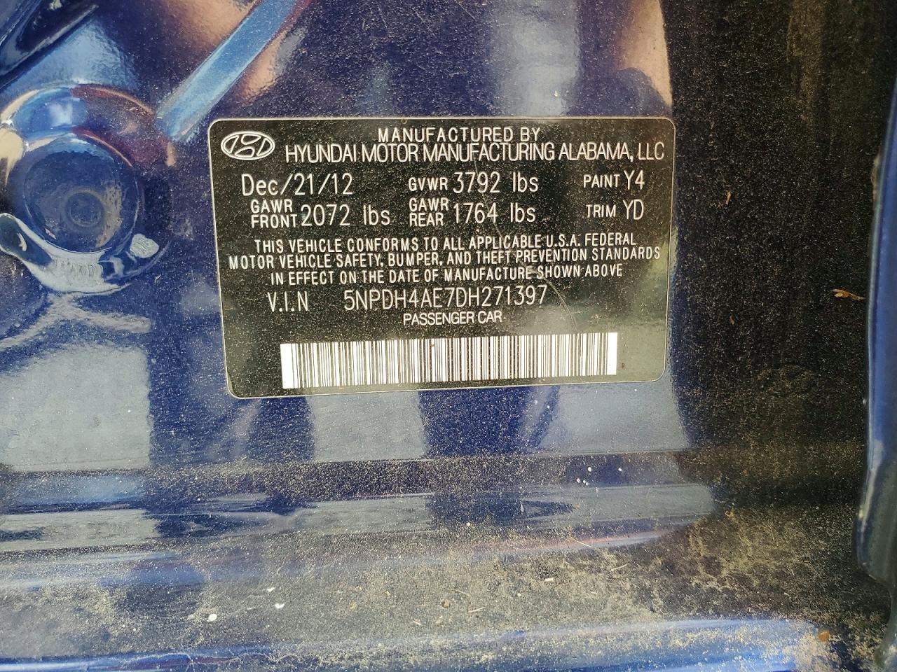 2013 HYUNDAI ELANTRA GLS photo 12