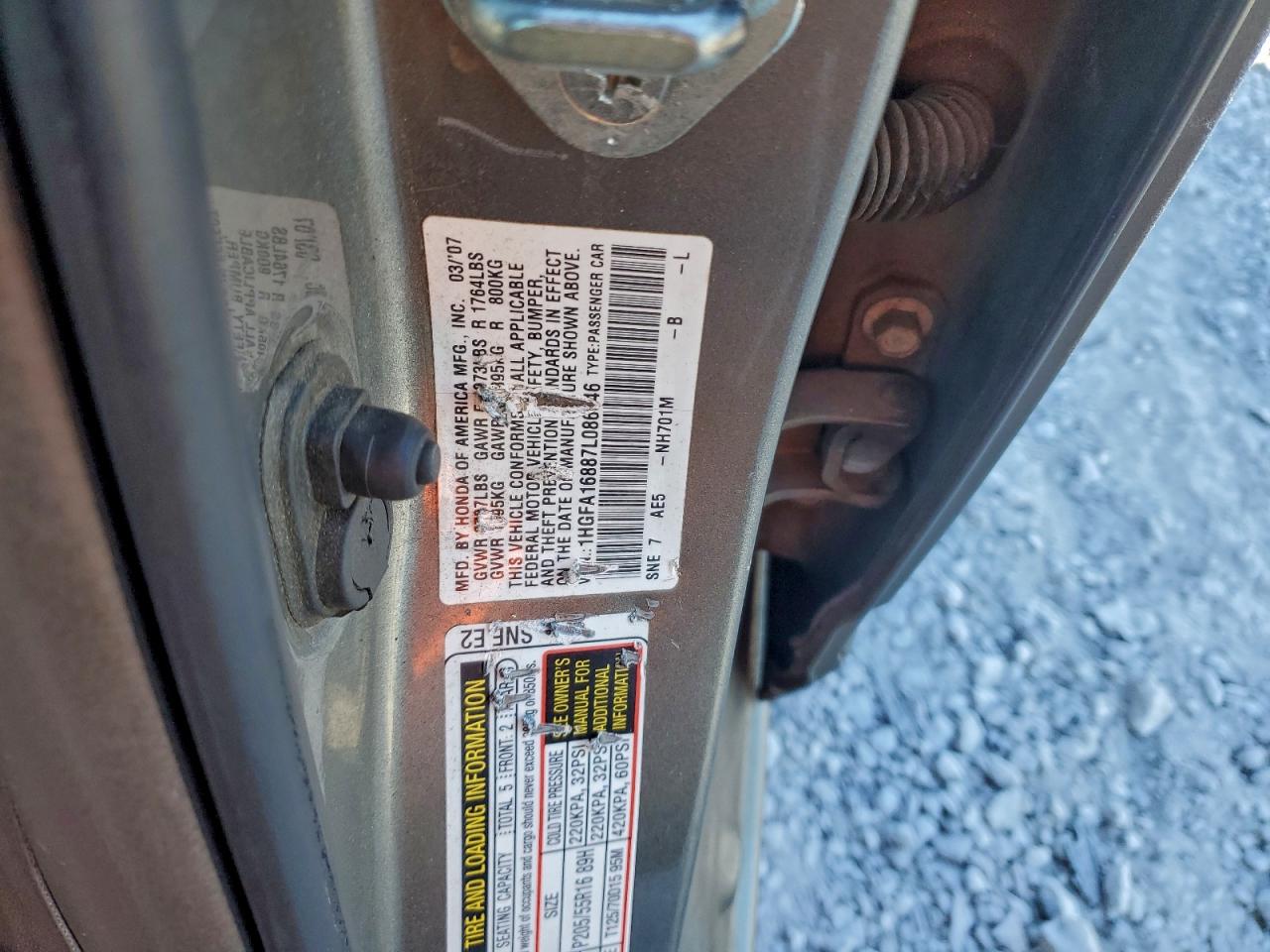 2007 HONDA CIVIC EX photo 12