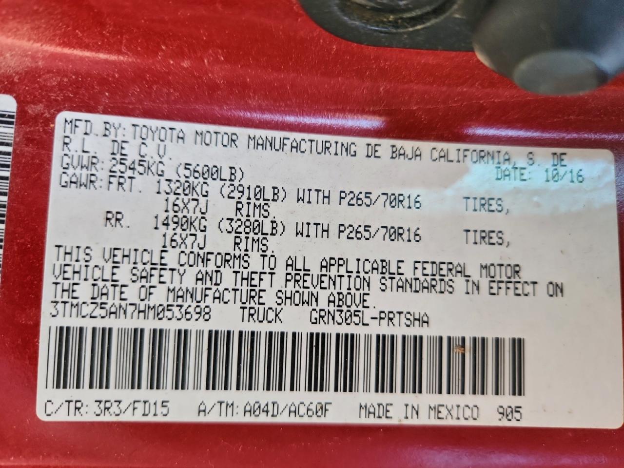 2017 TOYOTA TACOMA DOUBLE CAB photo 12