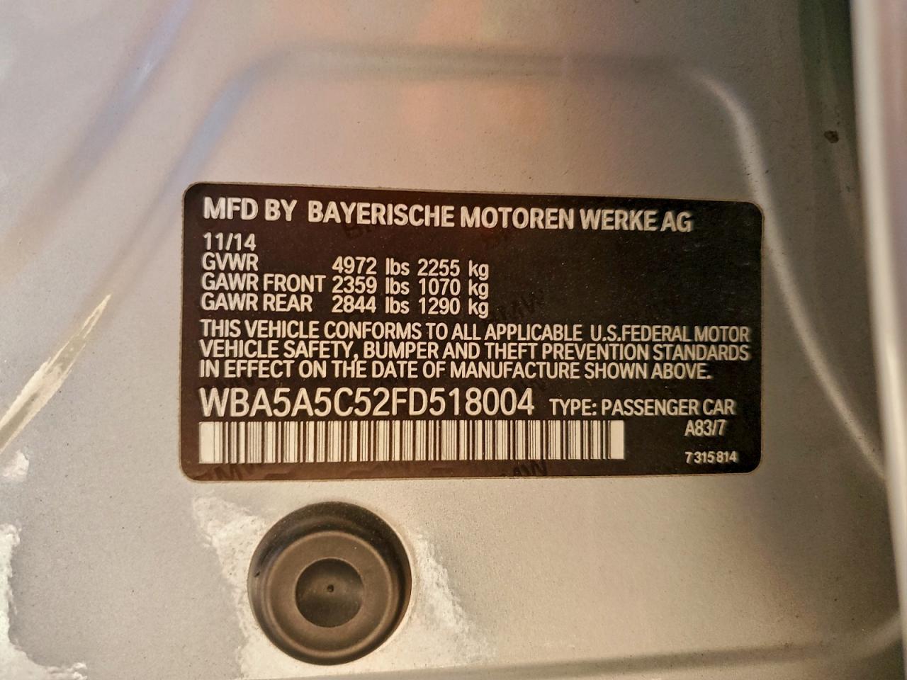2015 BMW 528 I photo 12