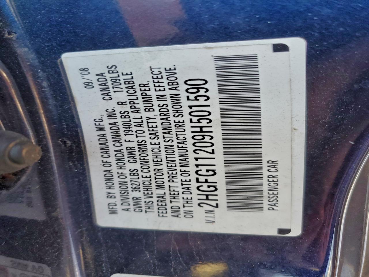 2009 HONDA CIVIC DX photo 12