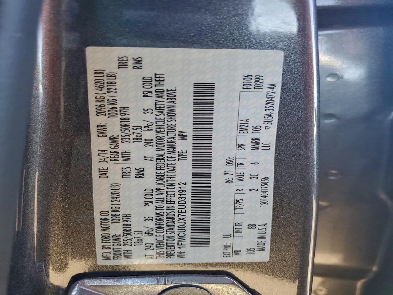 2014 FORD ESCAPE TITANIUM photo 13