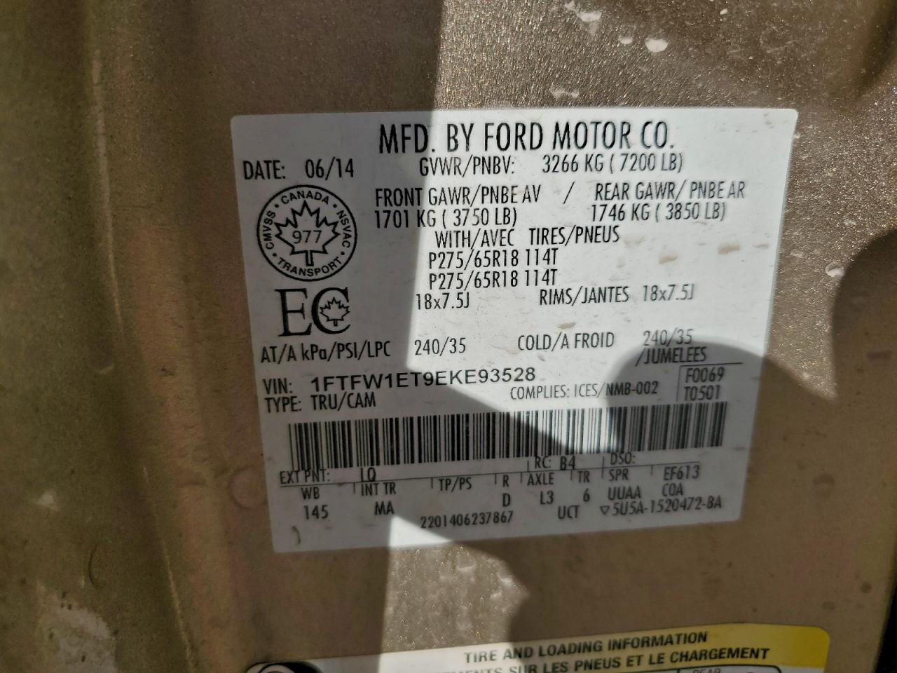 2014 FORD F150 SUPERCREW photo 12