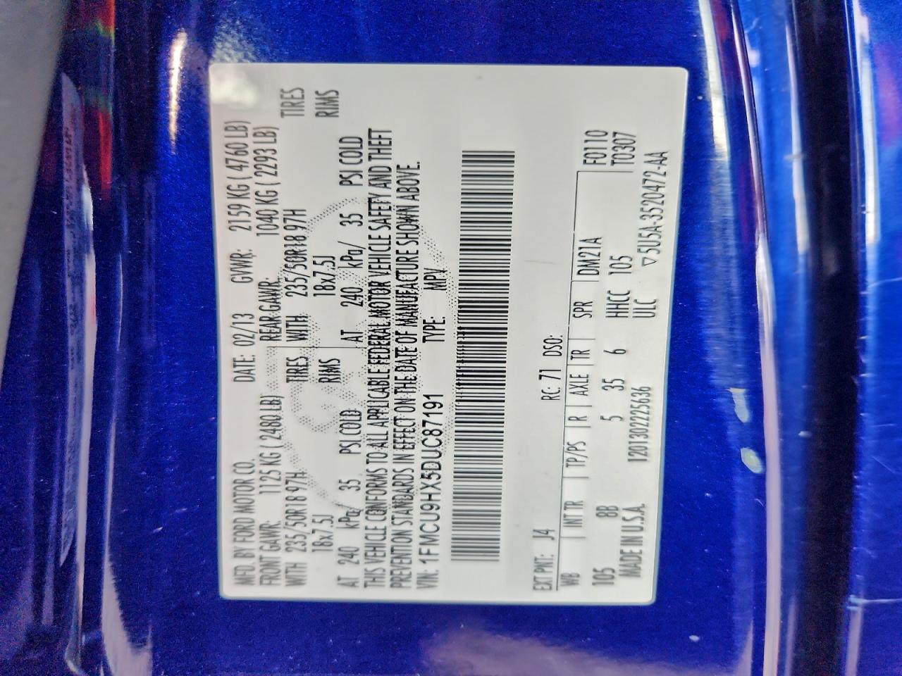 2013 FORD ESCAPE SEL photo 14