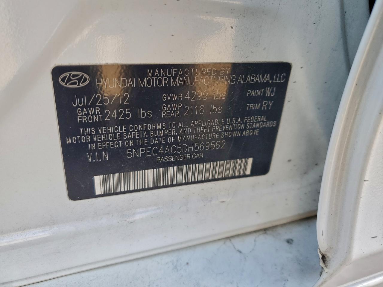 2013 HYUNDAI SONATA SE photo 13