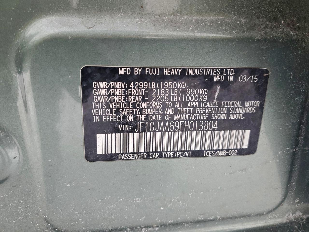 2015 SUBARU IMPREZA photo 12