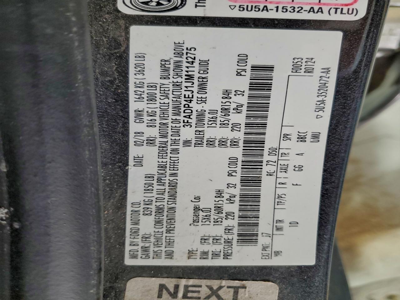 2018 FORD FIESTA SE photo 12