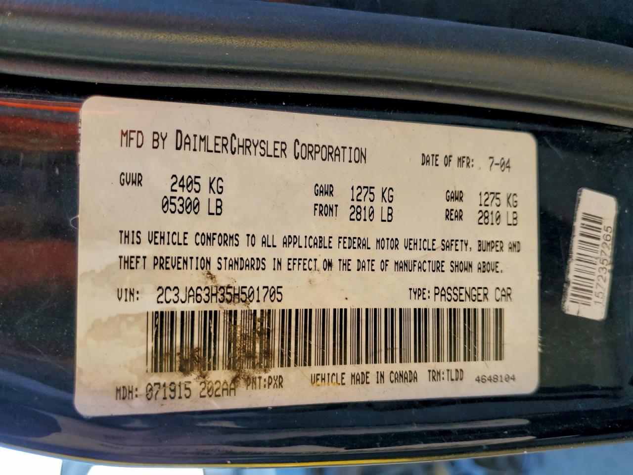 2005 CHRYSLER 300C photo 12