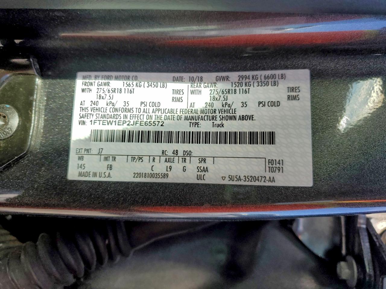 2018 FORD F150 SUPERCREW photo 12