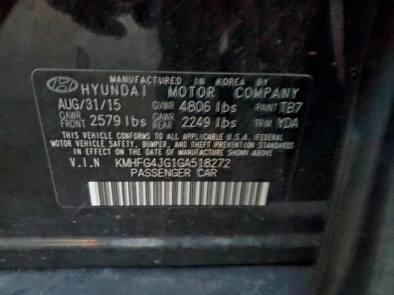 2016 HYUNDAI AZERA photo 13