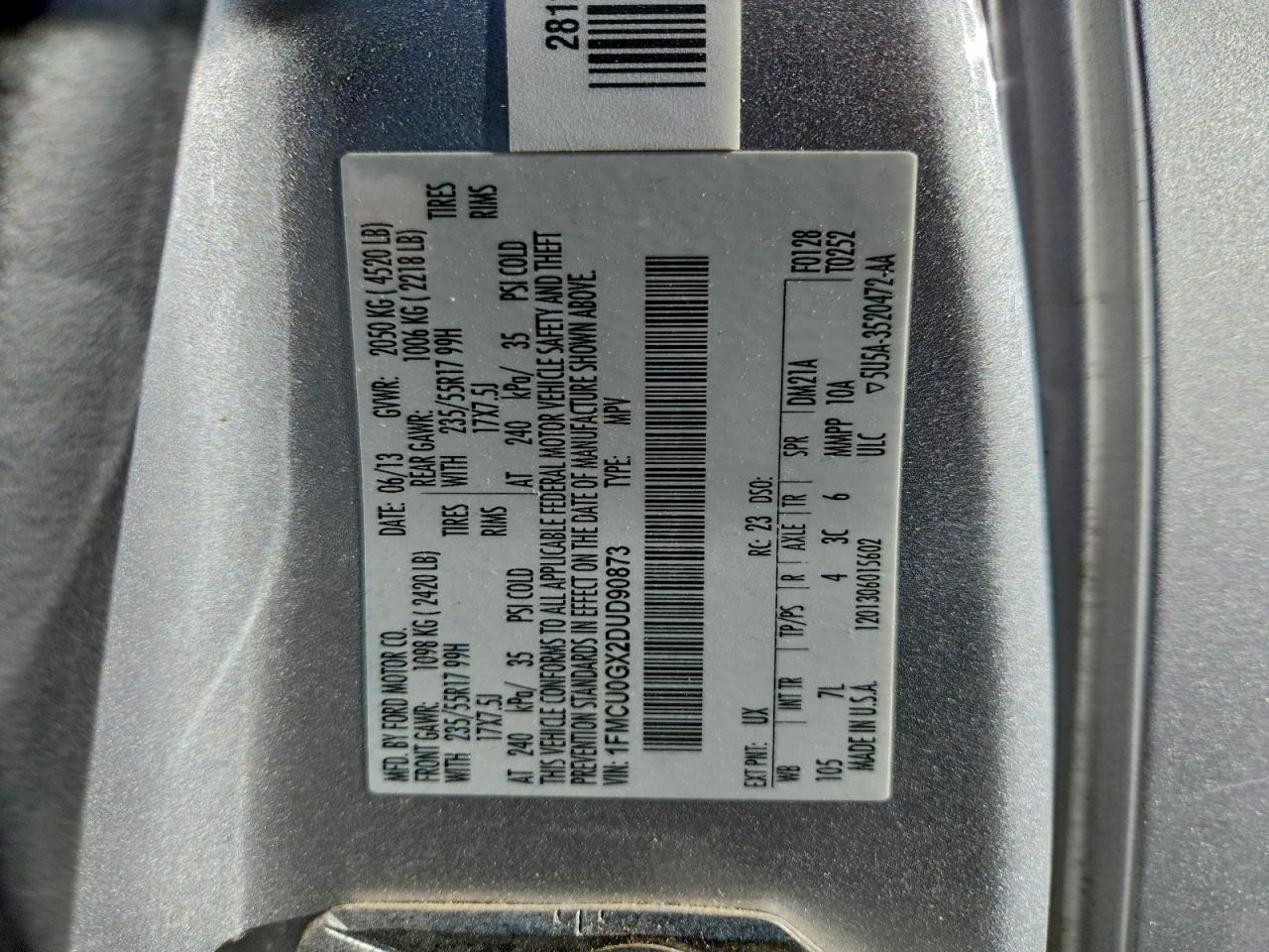 2013 FORD ESCAPE SE photo 14