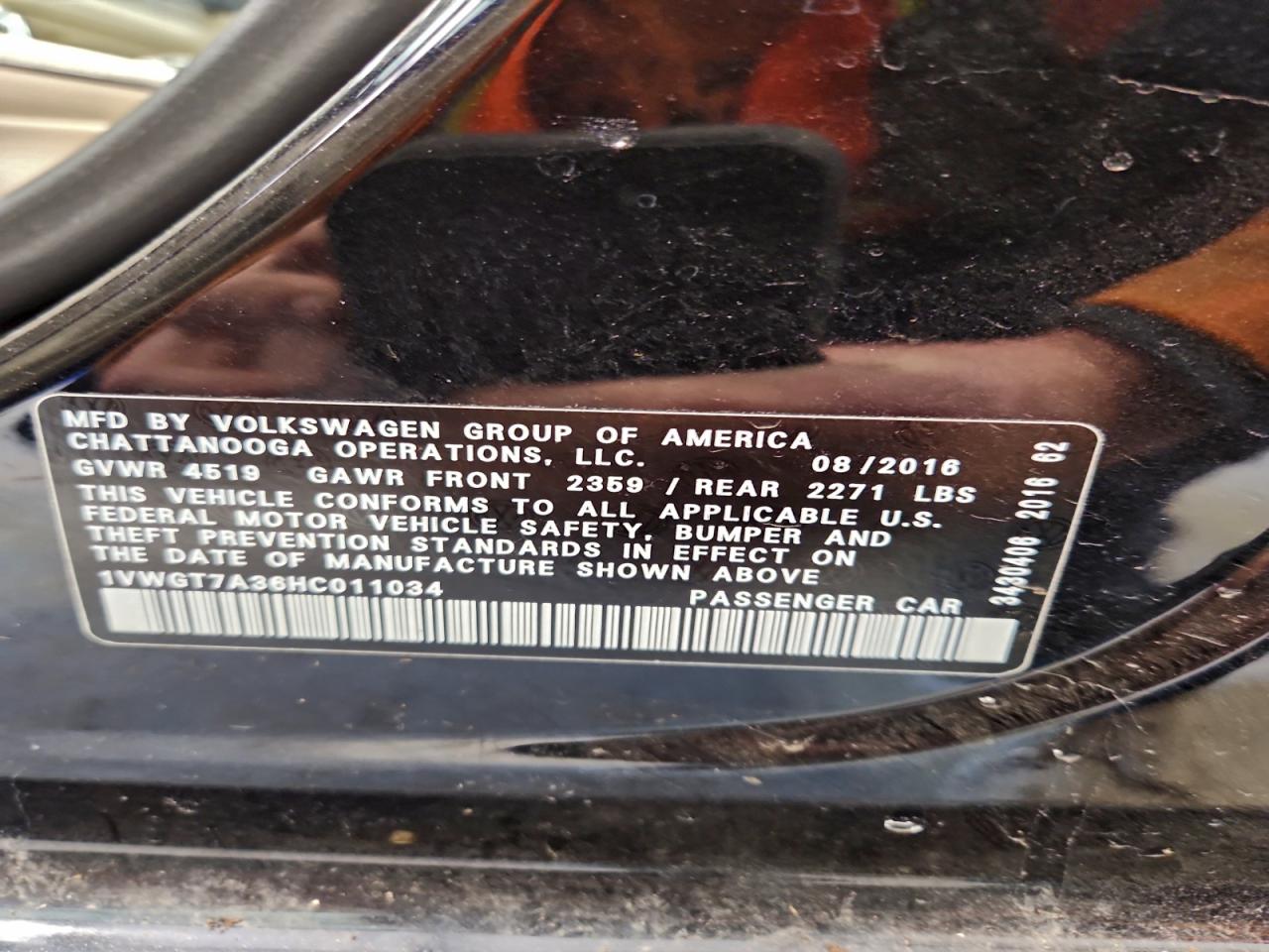 2017 VOLKSWAGEN PASSAT SE photo 12