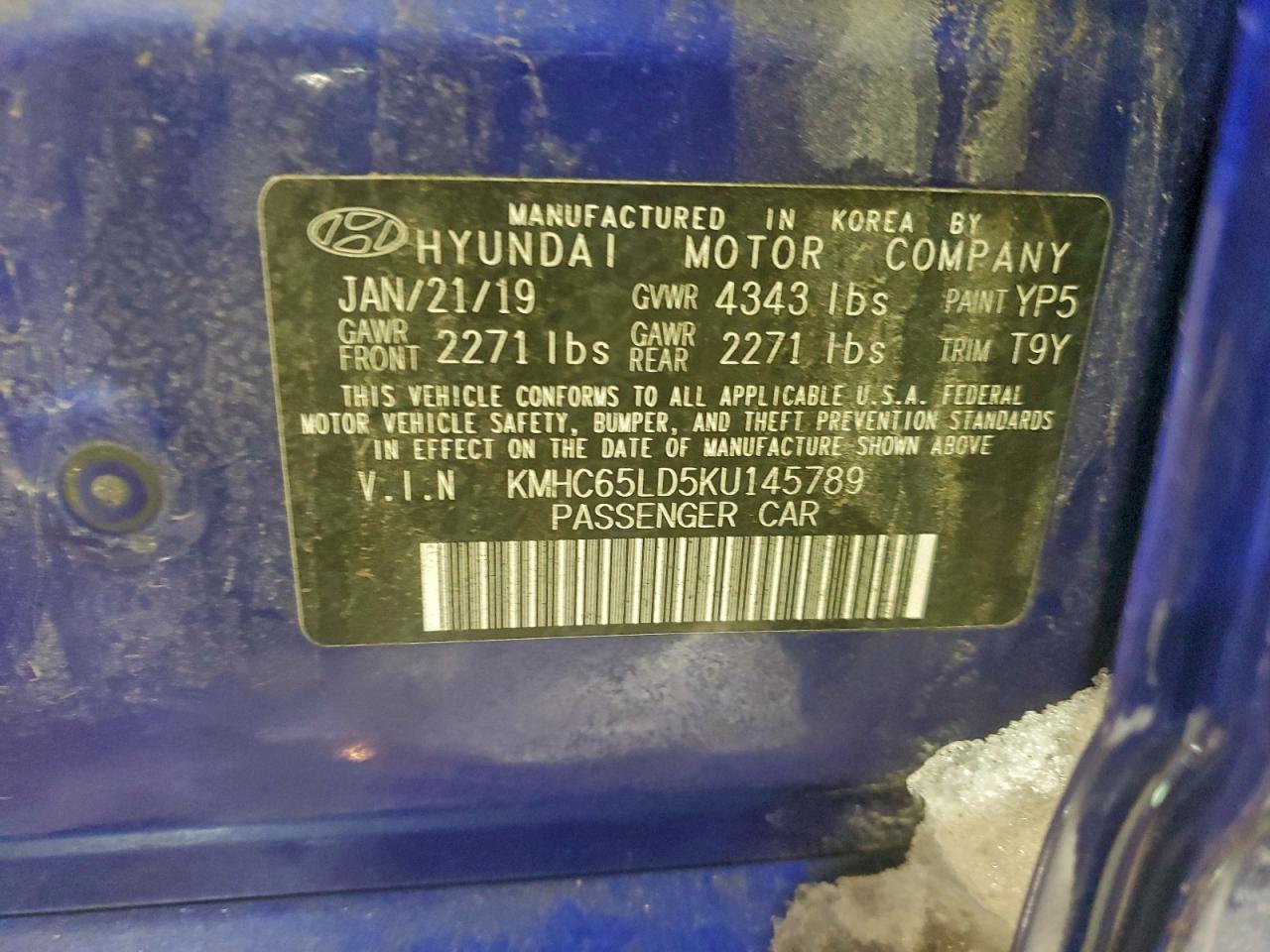 2019 HYUNDAI IONIQ photo 12