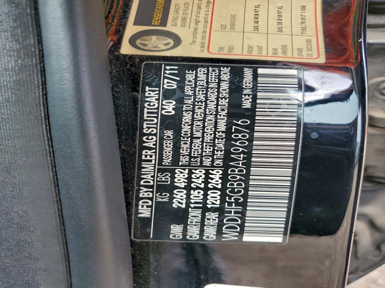 2011 MERCEDES-BENZ E 350 photo 12
