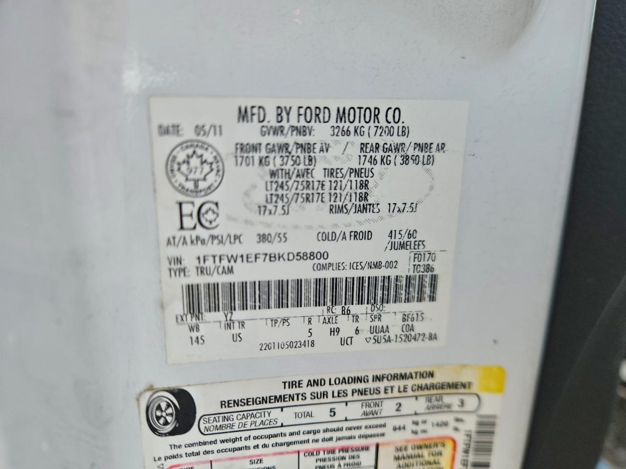 2011 FORD F150 SUPERCREW photo 23