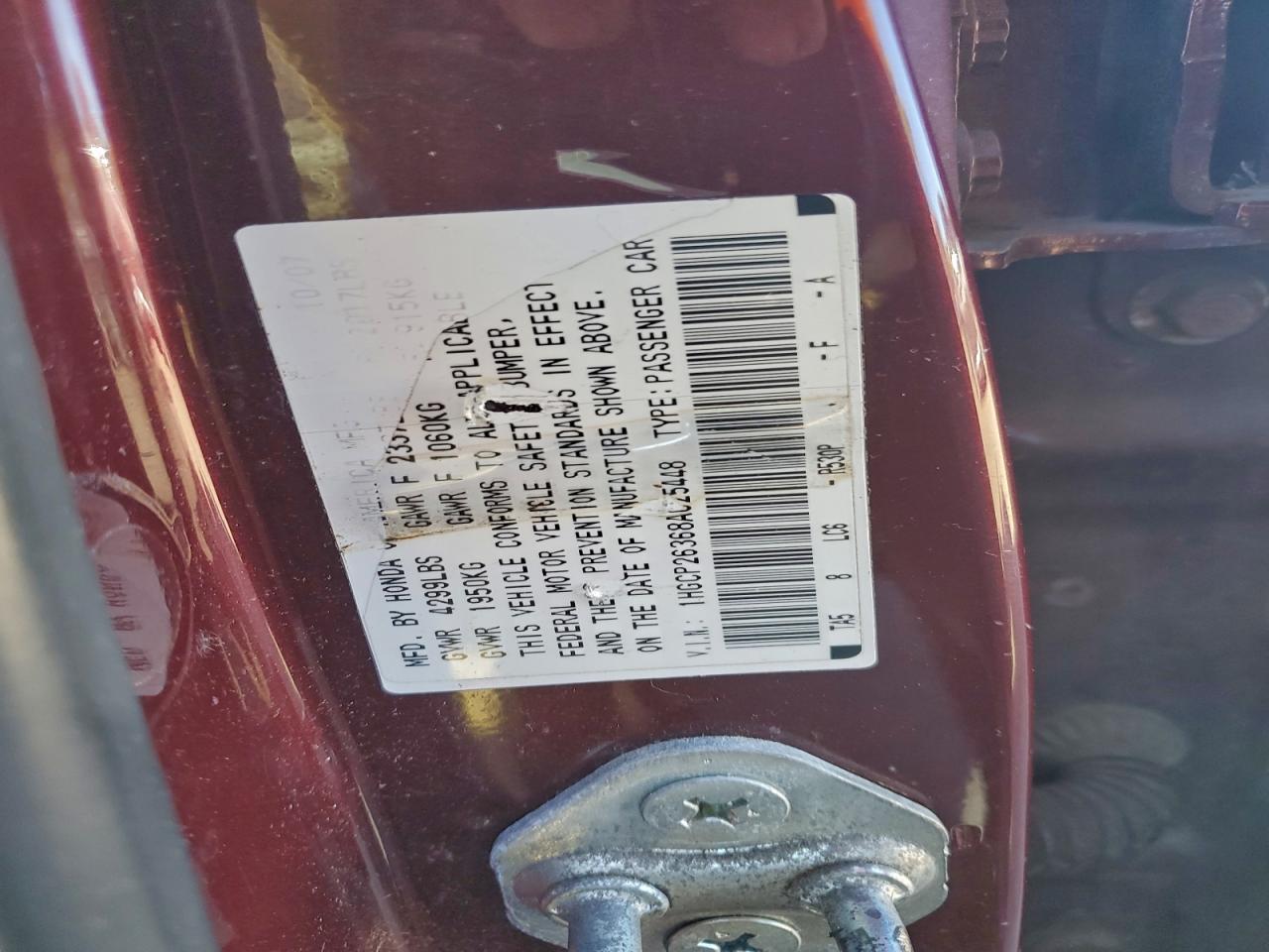 2008 HONDA ACCORD LX photo 12