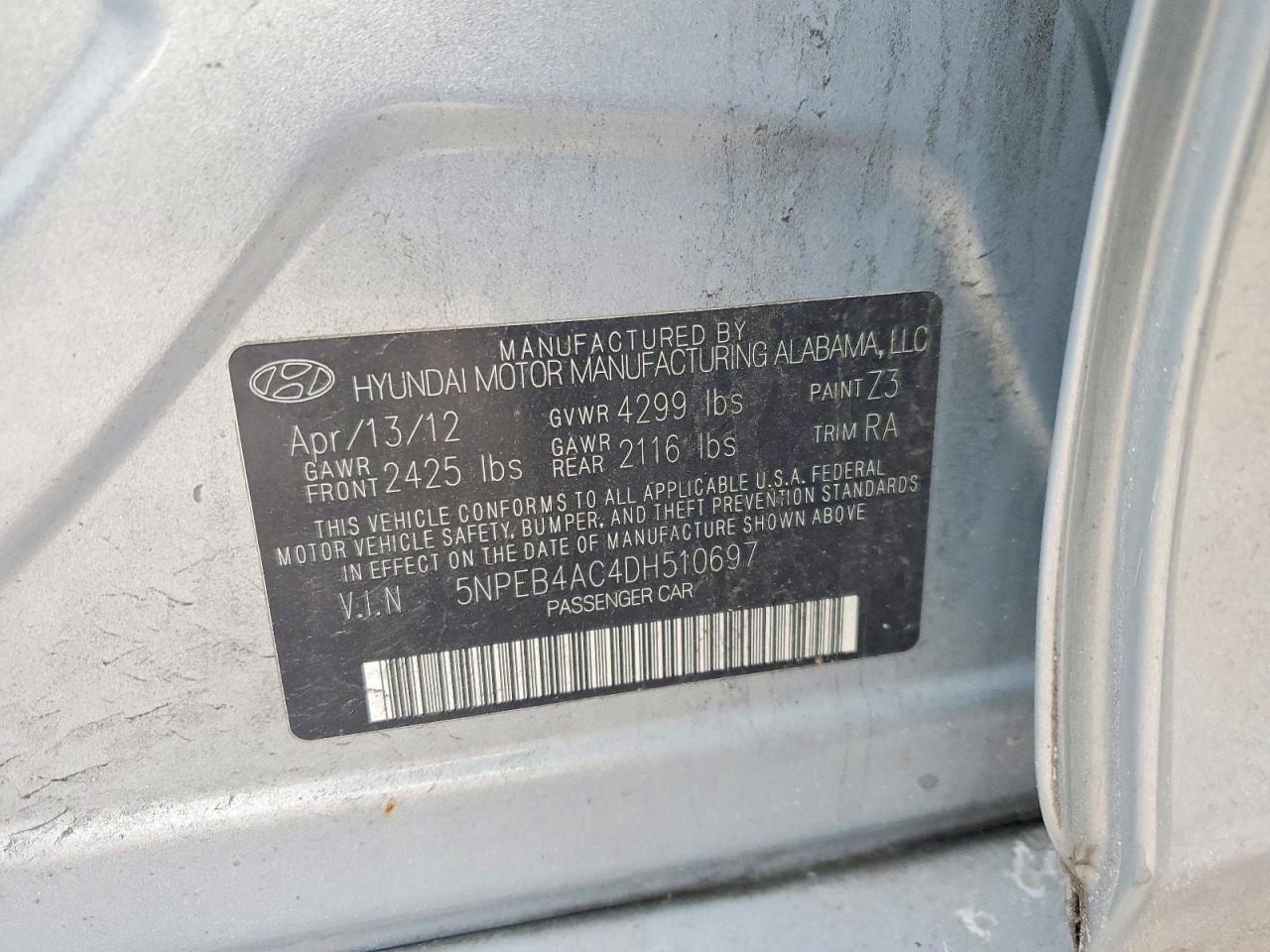 2013 HYUNDAI SONATA GLS photo 12
