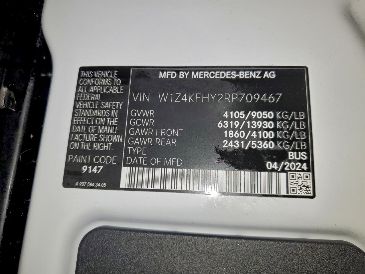 2024 MERCEDES-BENZ SPRINTER 2500 photo 13