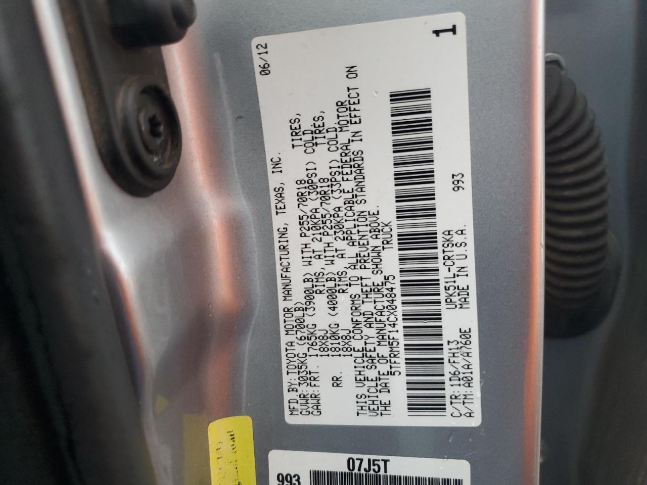 2012 TOYOTA TUNDRA photo 23