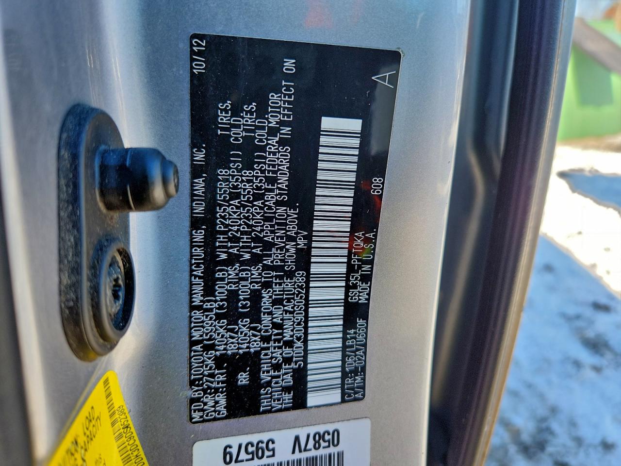 2013 TOYOTA SIENNA XLE 7-PASSENGER photo 37