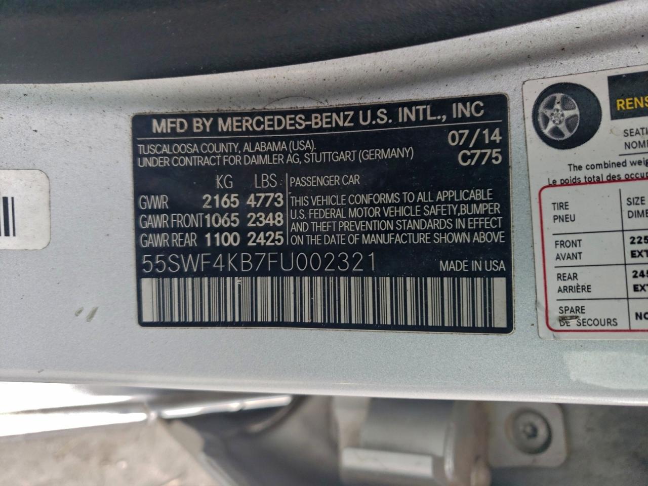 2015 MERCEDES-BENZ C 300 4MATIC photo 12
