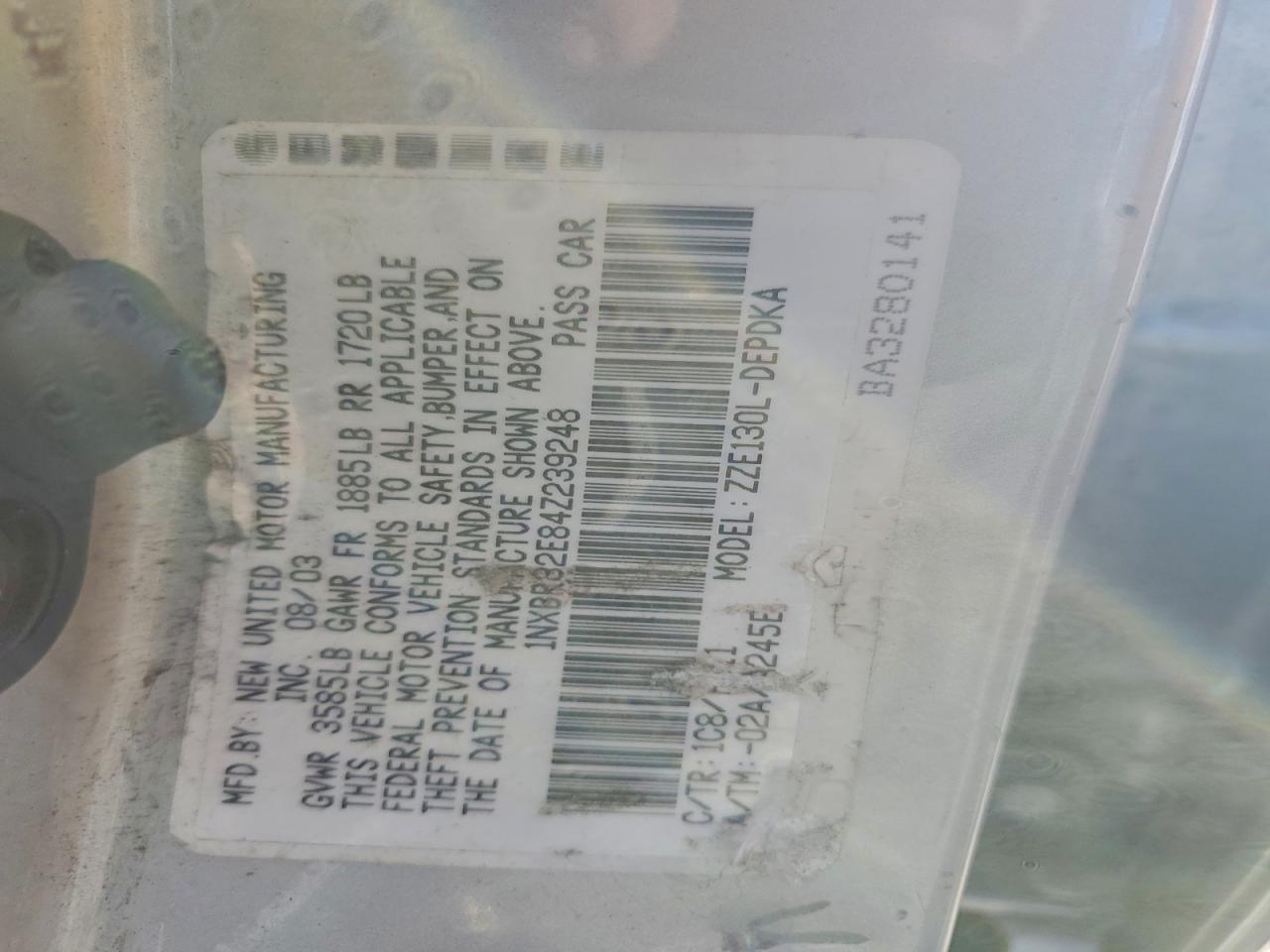2004 TOYOTA COROLLA CE photo 12
