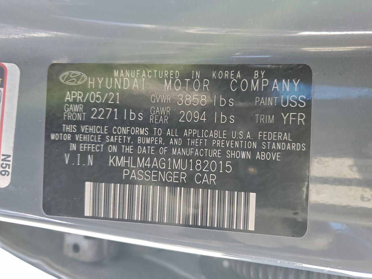 2021 HYUNDAI ELANTRA SEL photo 12