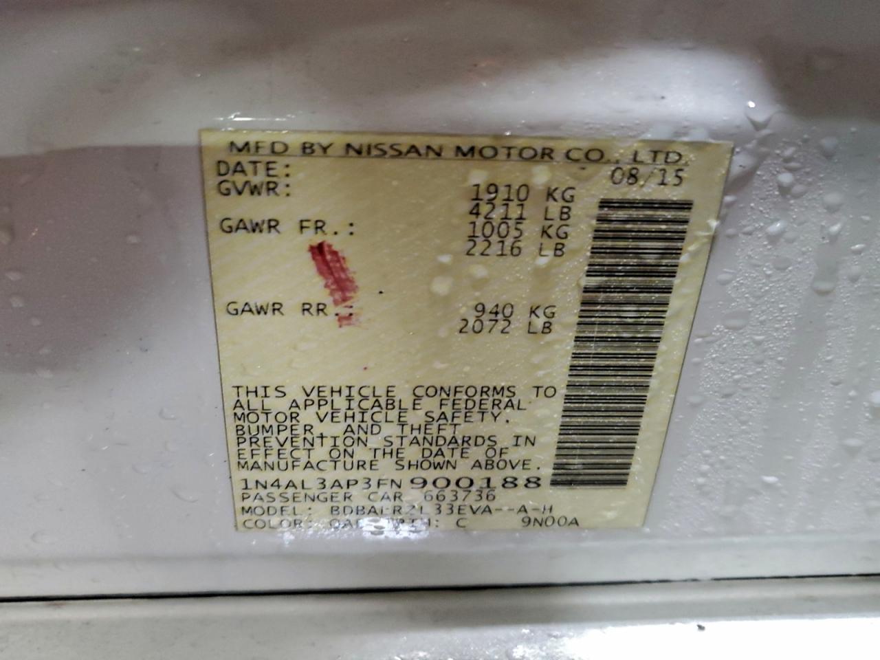 2015 NISSAN ALTIMA 2.5 photo 13