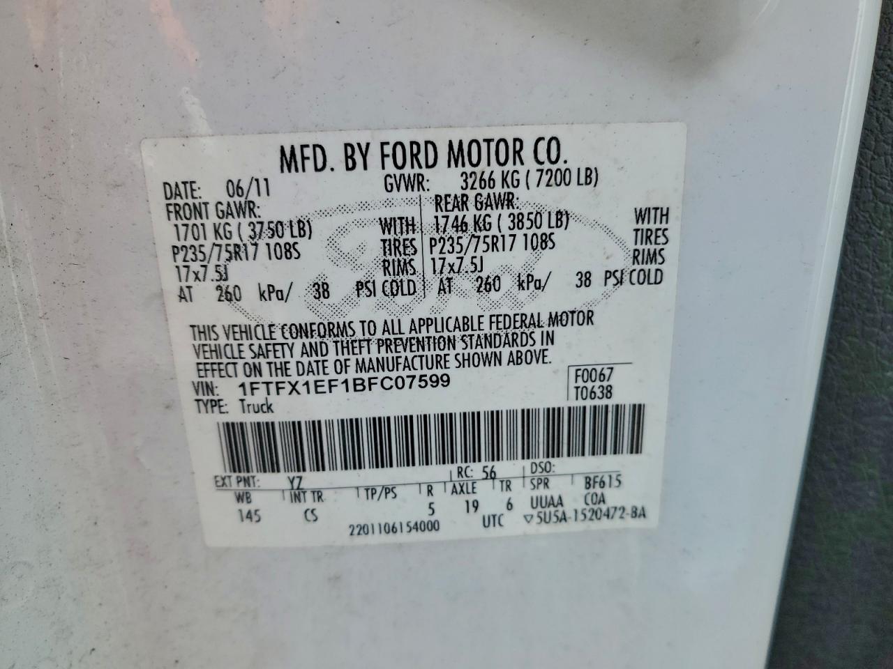 2011 FORD F150 SUPER CAB photo 12