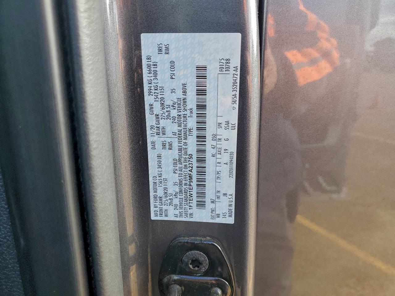 2021 FORD F150 SUPERCREW photo 12