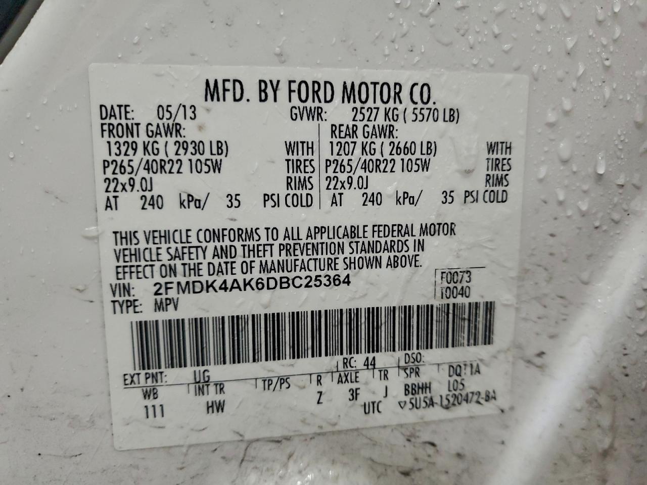 2013 FORD EDGE SPORT photo 14