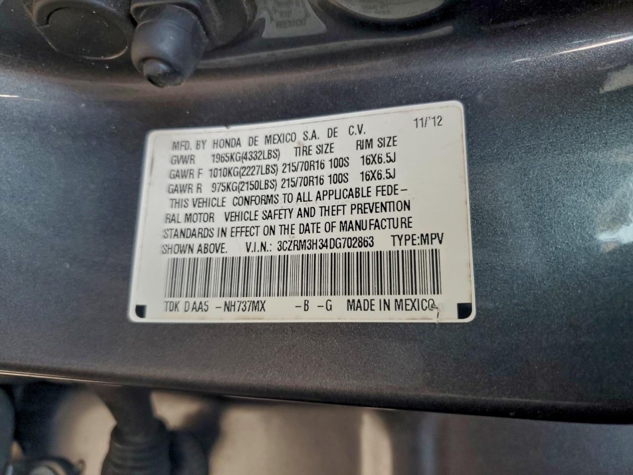 2013 HONDA CR-V LX photo 14