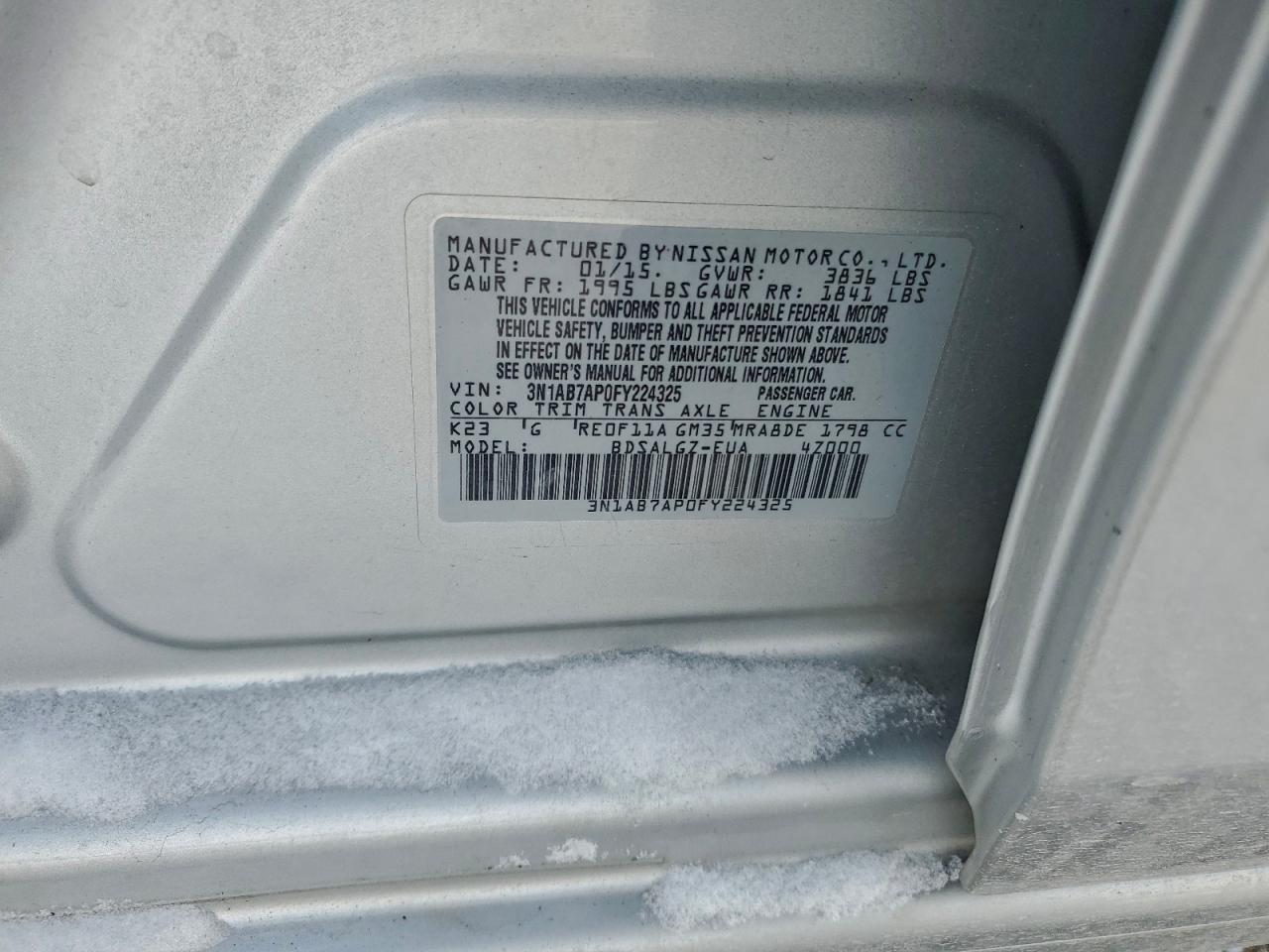 2015 NISSAN SENTRA S photo 12