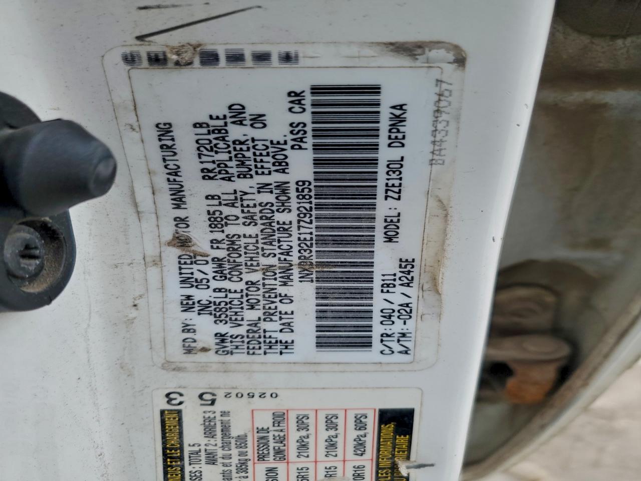 2007 TOYOTA COROLLA CE photo 12