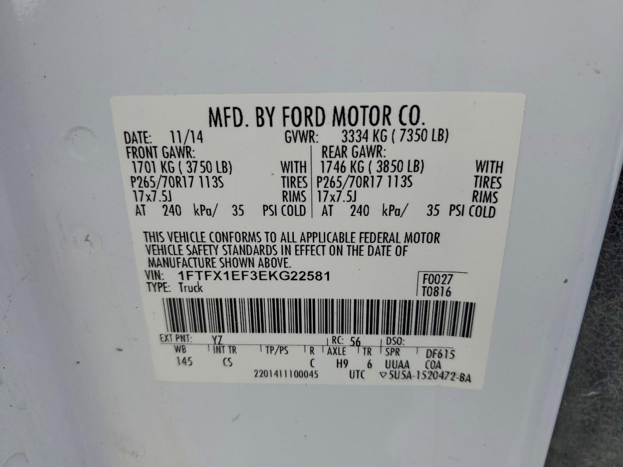 2014 FORD F150 SUPER CAB photo 12
