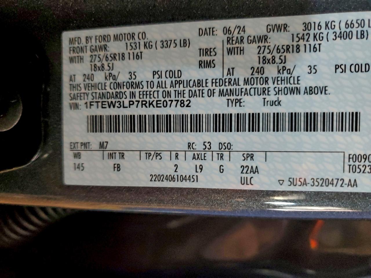 2024 FORD F150 XLT photo 12