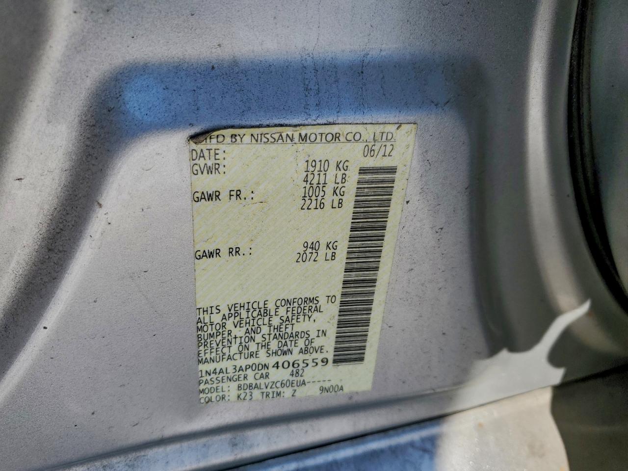 2013 NISSAN ALTIMA 2.5 photo 12