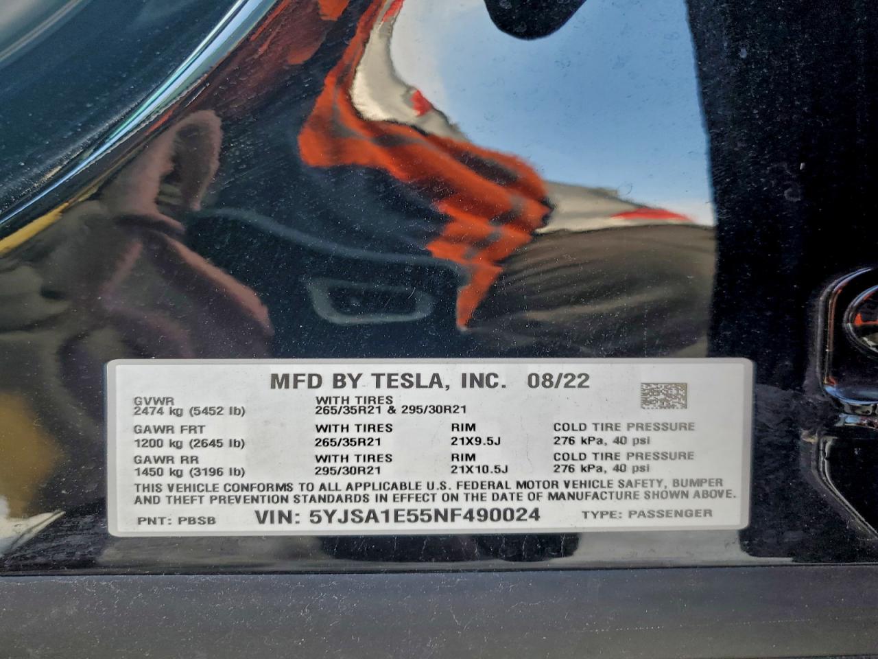2022 TESLA MODEL S photo 23