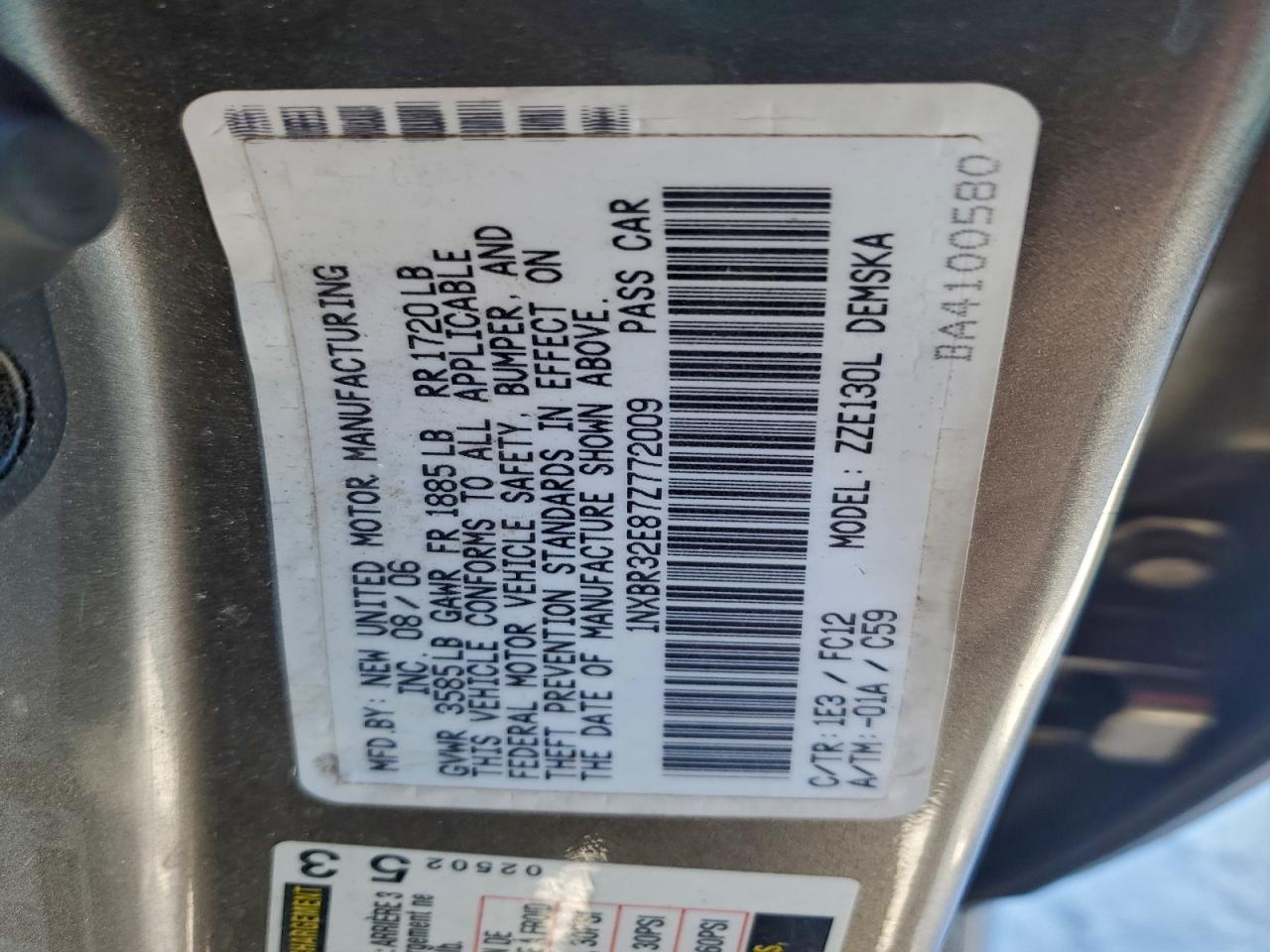 2007 TOYOTA COROLLA CE photo 12