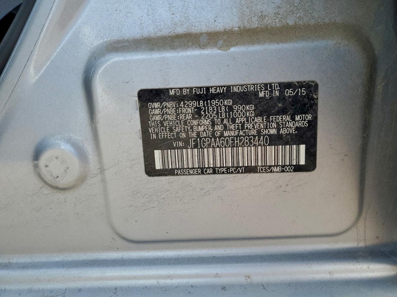 2015 SUBARU IMPREZA photo 12