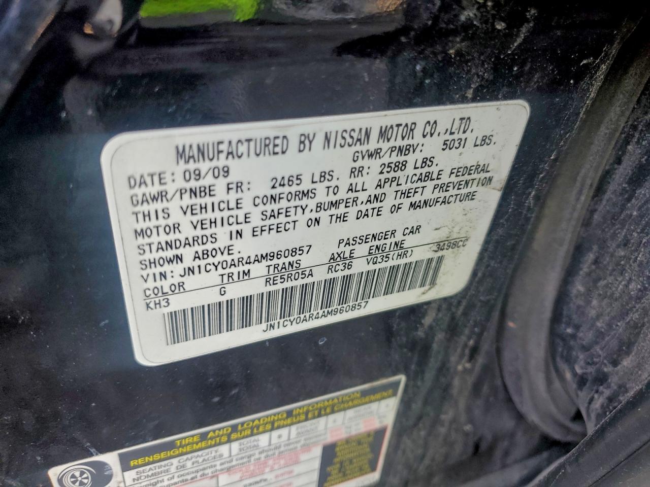2010 INFINITI M35 BASE photo 12